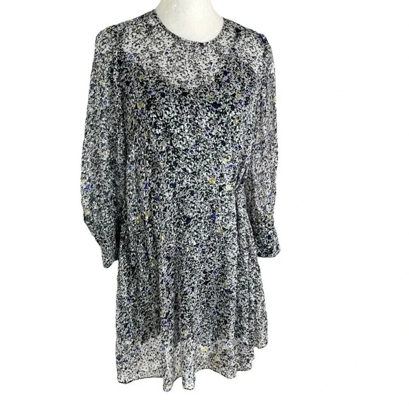 Reiss Charlotte Burnout Silk Blend Mini Dress Black Size 2 - Picture 6 of 12